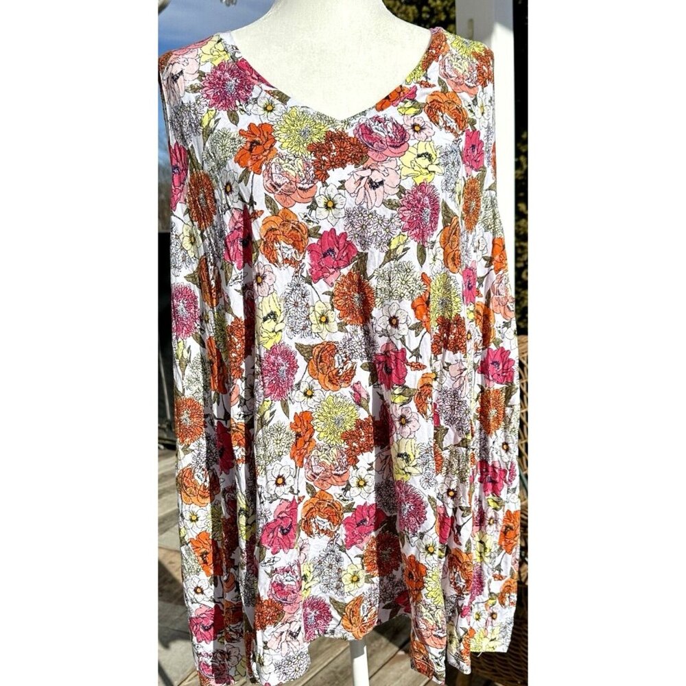 Lane Bryant Floral Sleeveless Top Women's Size 30/32 Multicolor‎ Bloomcore Soft